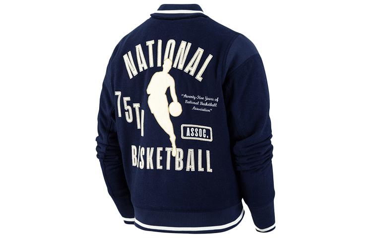 Order Nike NBA Team 31 Courtside Jaket Basket Musim Dingin Bordir Navy Blue Pria DB1228-419