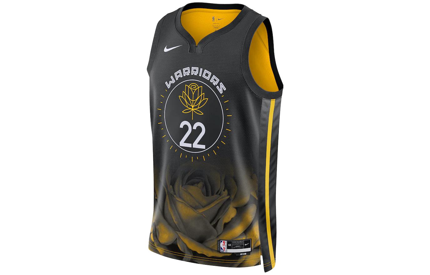 Nike NBA Warriors Andrew Wiggins #22 City Edition Jersey 22-23 Black/Gold Unisex DO9593-013