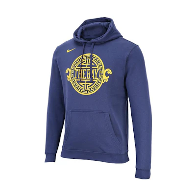 Nike NBA Warriors Blue Logo Printed Hoodie Blue AA3664-471