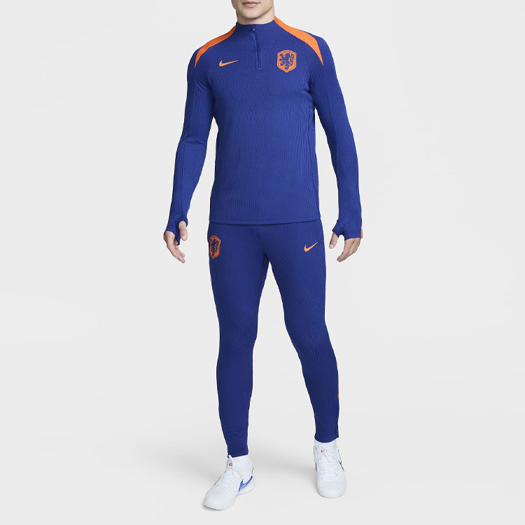 Shop Jersey Sepak Bola Nike Netherlands Strike Elite Slim Fit Biru Tua/Oranye FJ1931-455