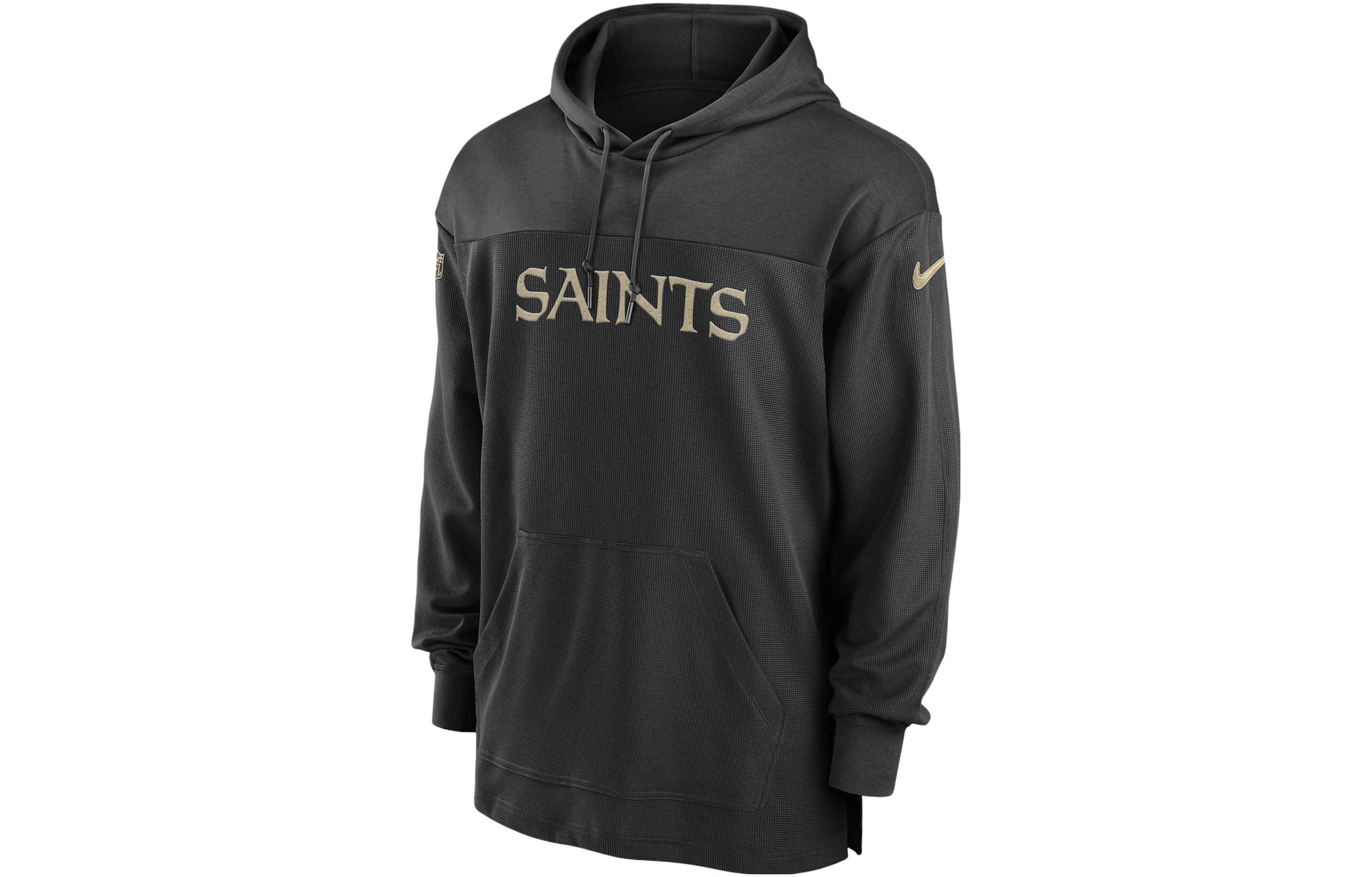 Nike New Orleans Saints Sideline Hoodie Black Embroidered Logo Pullover 00MO00A7W-BVK