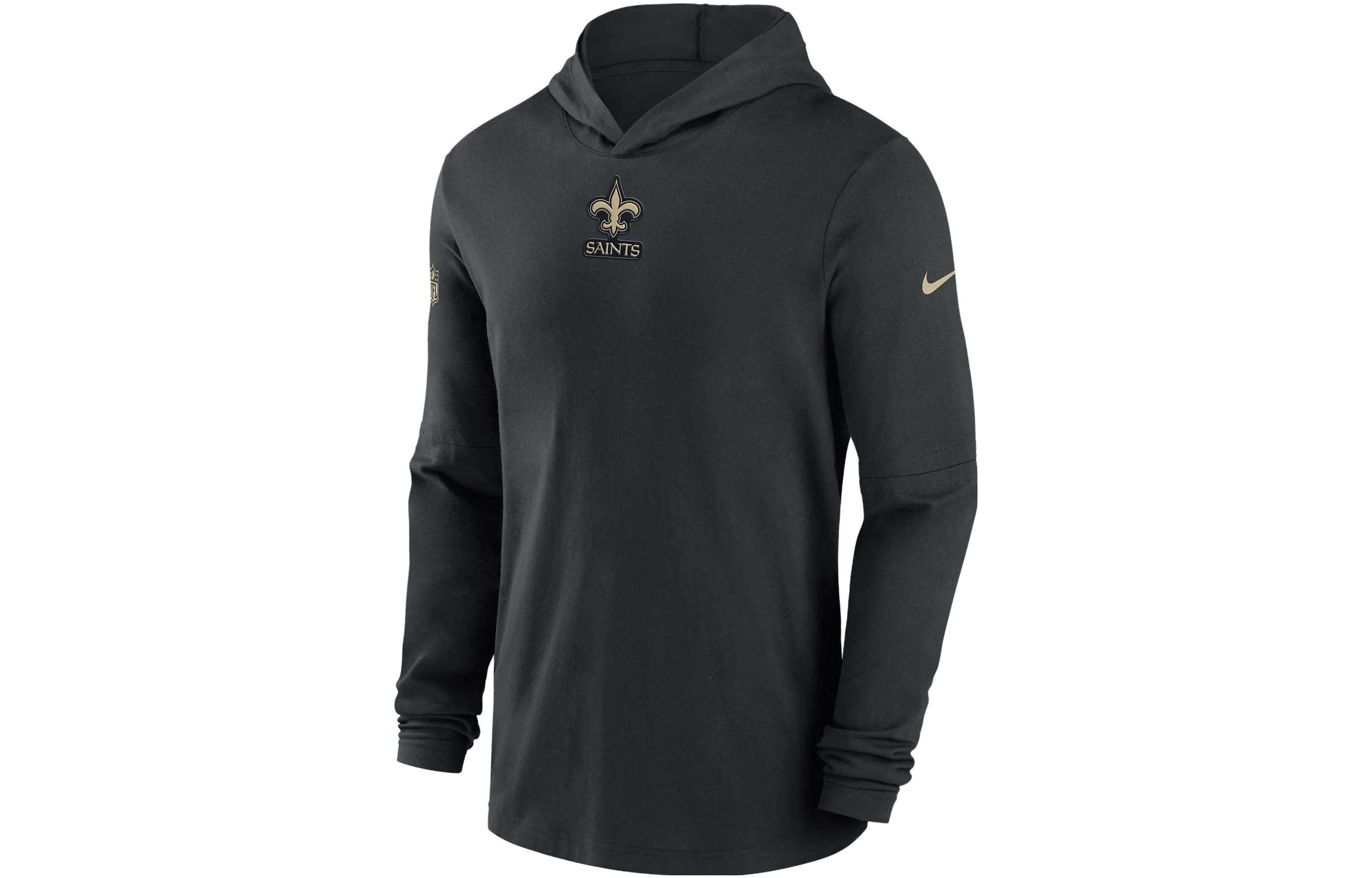 Nike New Orleans Saints Sideline Logo Hoodie Mens Pullover Grey 00MQ00A7W-PKB
