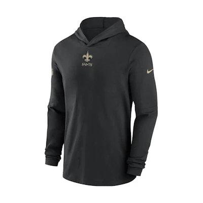 Nike New Orleans Saints Sideline Logo Hoodie Mens Pullover Grey 00MQ00A7W-PKB