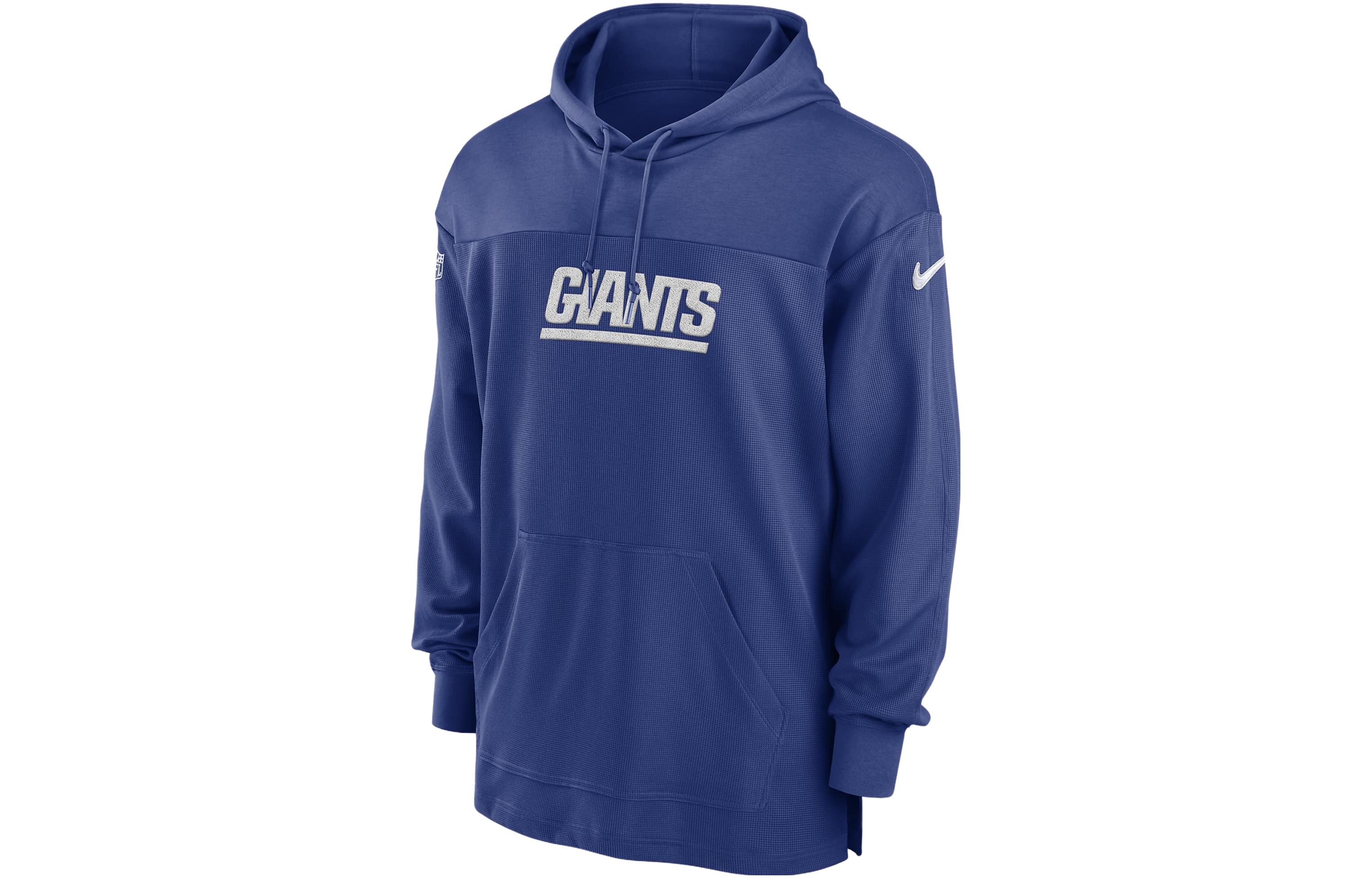 Nike New York Giants Sideline Logo Hoodie Blue - Embroidered Pullover 00MO4EW8I-BVK