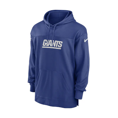 Nike New York Giants Sideline Logo Hoodie Blue - Embroidered Pullover 00MO4EW8I-BVK