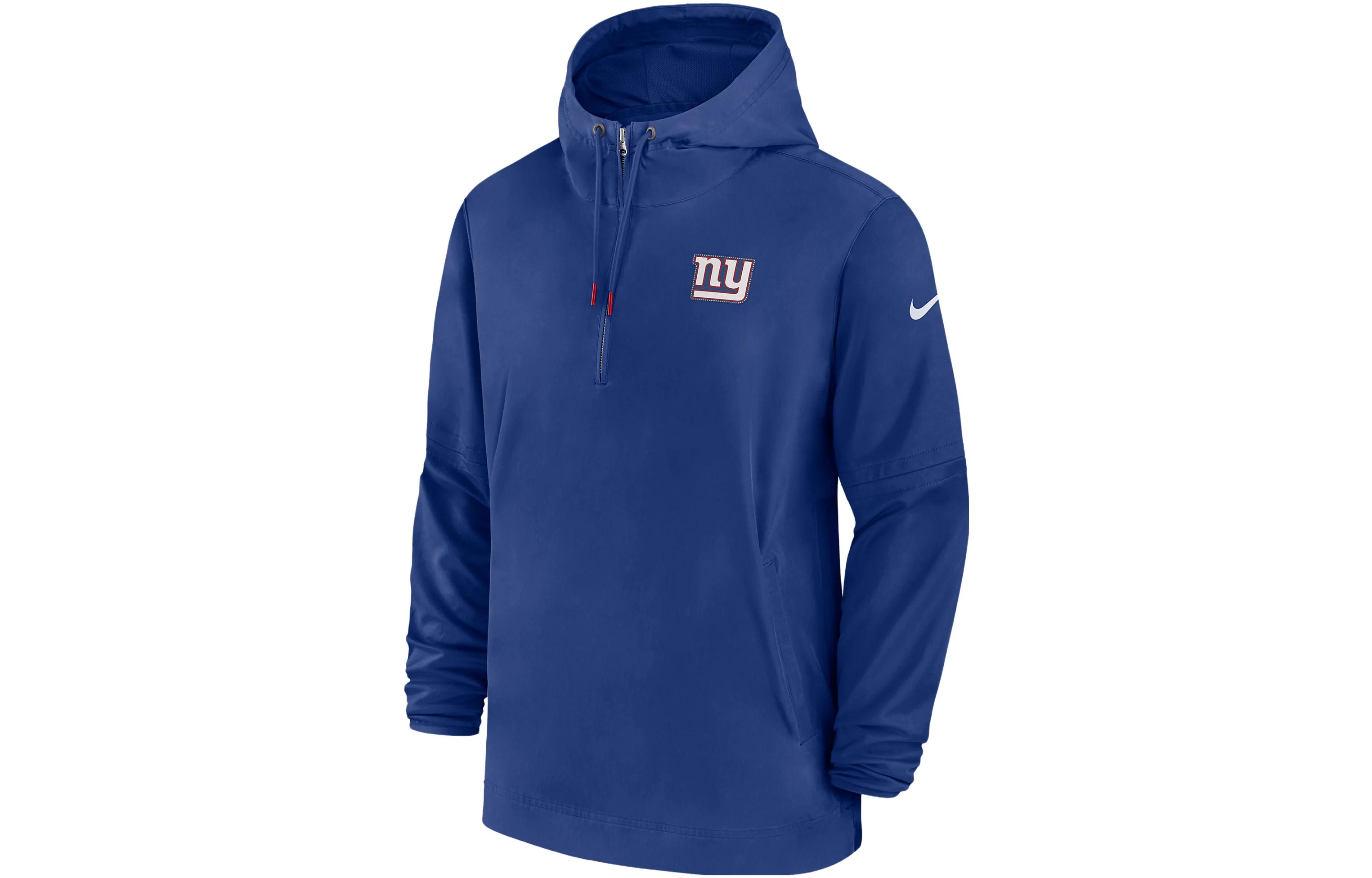 Nike New York Giants Sideline Logo Print Hoodie Navy Blue Mens Long Sleeve 00MI4EW8I-EU6