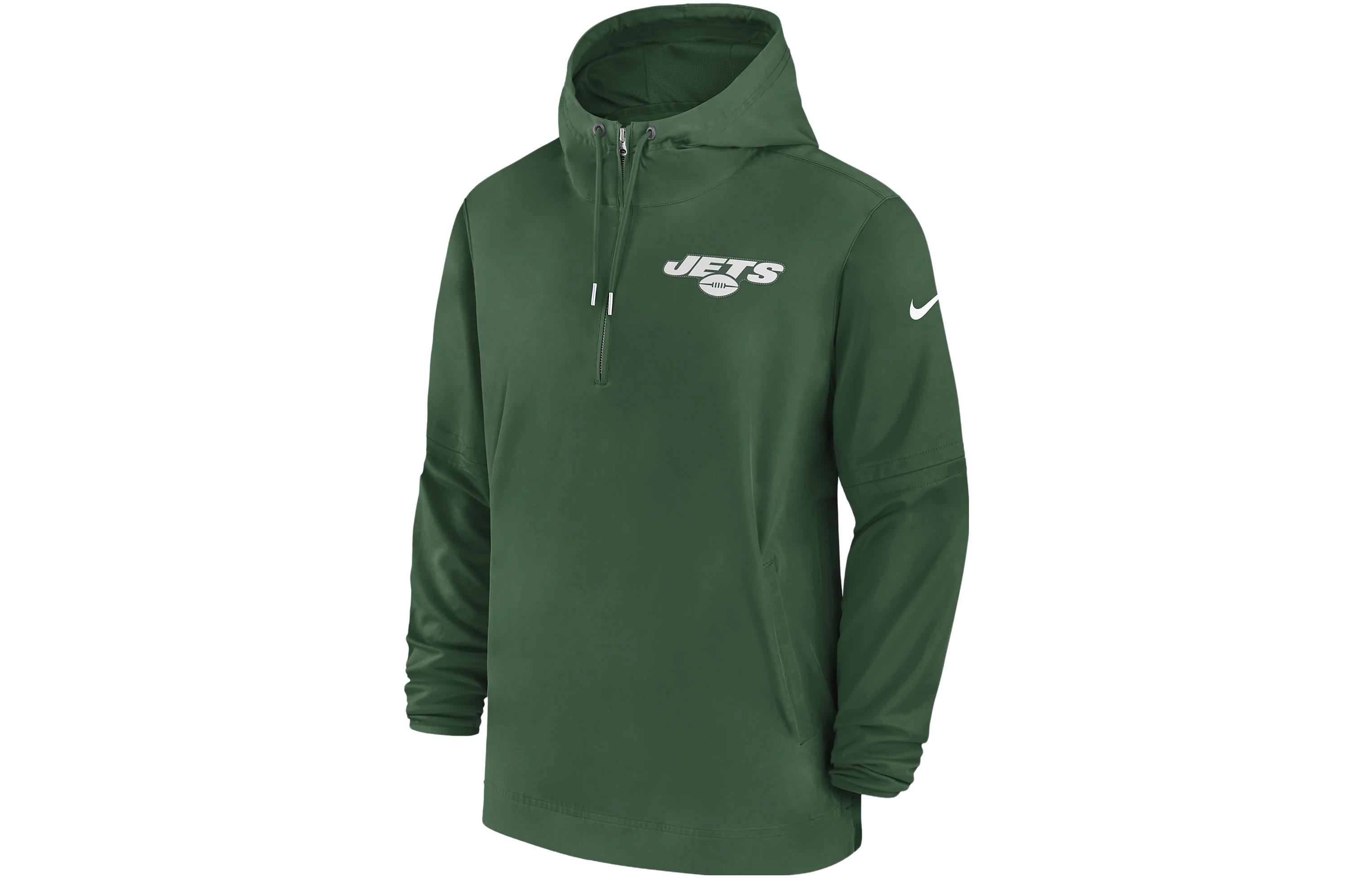 Nike New York Jets Logo Pullover Hoodie Jacket Green - Sideline Edition 00MI3PC9Z-EU6