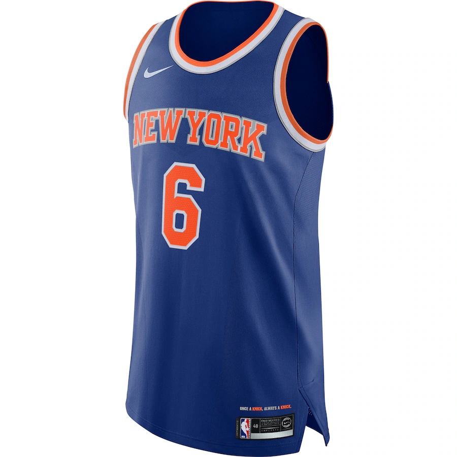 Order Nike New York Knicks Kristaps Porzingis Jersi Ikon Autentik Biru Navy AV2676-495