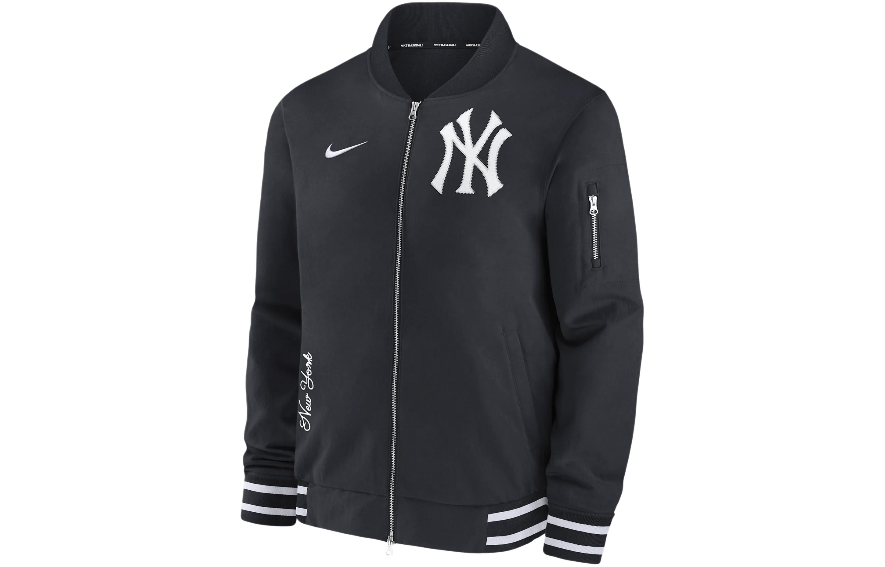Nike New York Yankees Full-Zip Logo Print Jacket Black 015D03AZNK-132
