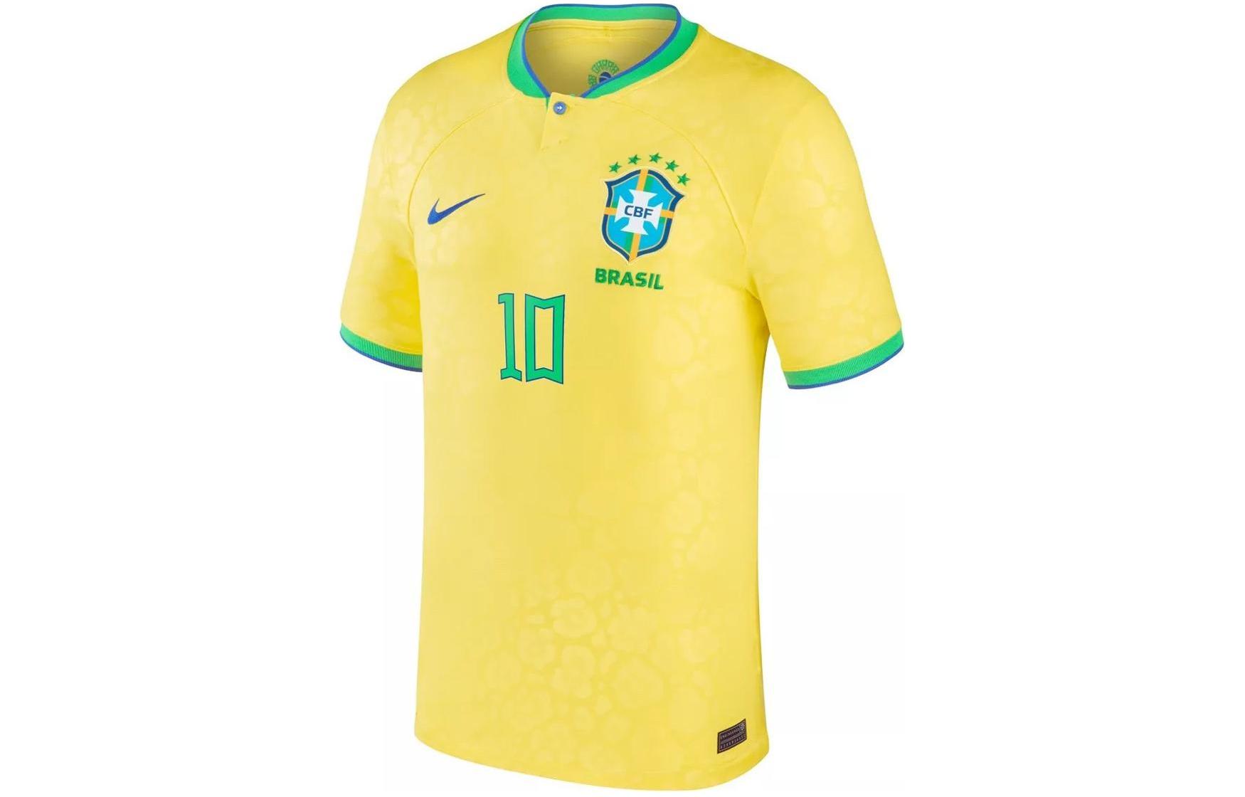 Buy Nike Neymar Brazil #10 World Cup 2022 Yellow Fan V-Neck Jersey Unisex. DN0680-741