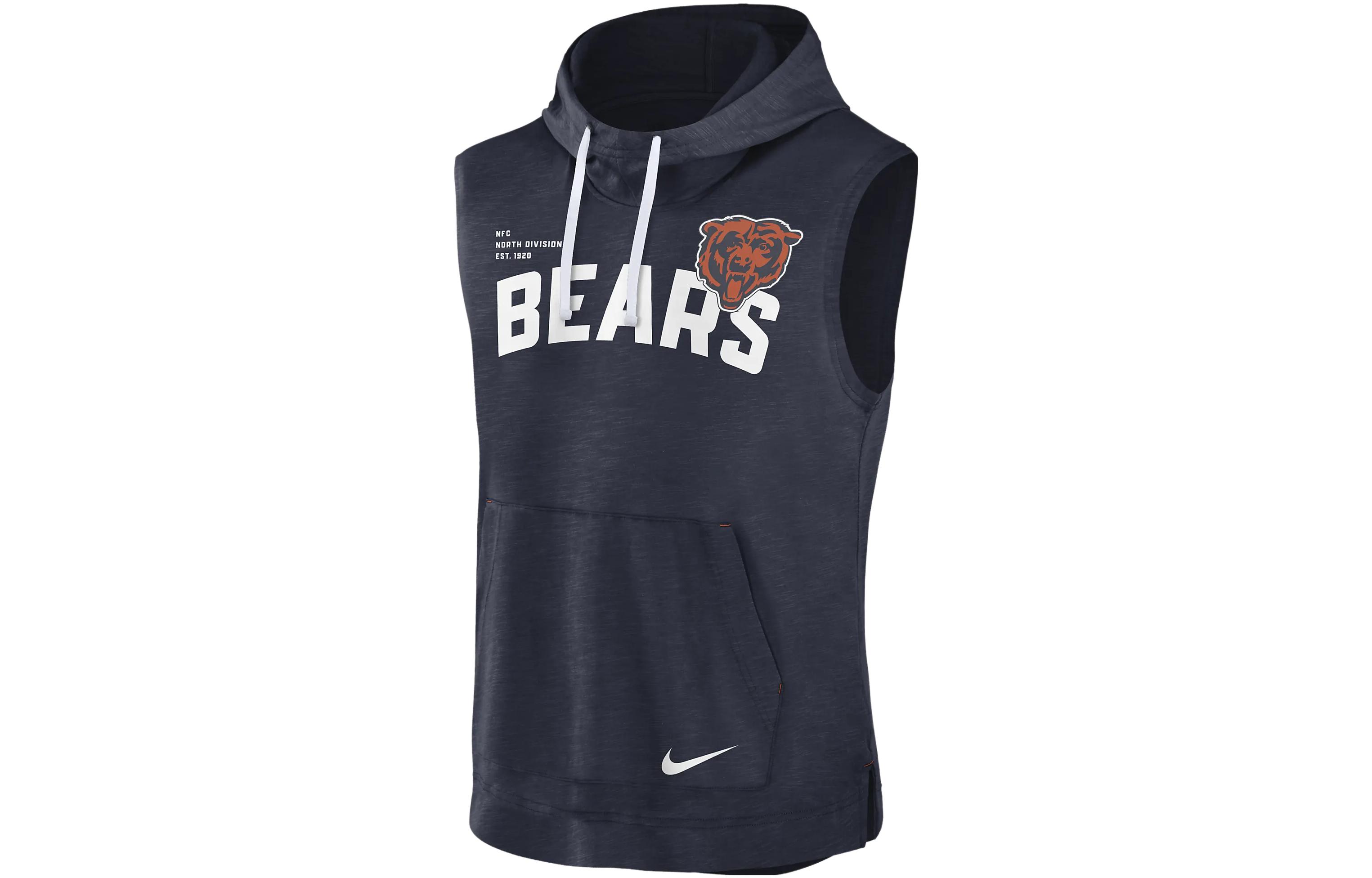 Nike NFL Chicago Bears Logo Graphic Black Hoodie - Drawstring Pullover 00BW10DM7Q-06Q