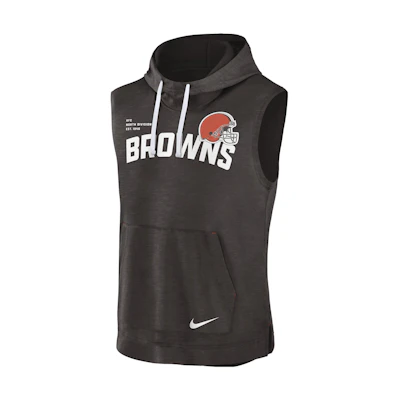 Nike NFL Cleveland Browns Logo Hoodie Black - Pullover with Drawstring 00BW11SD93-06Q