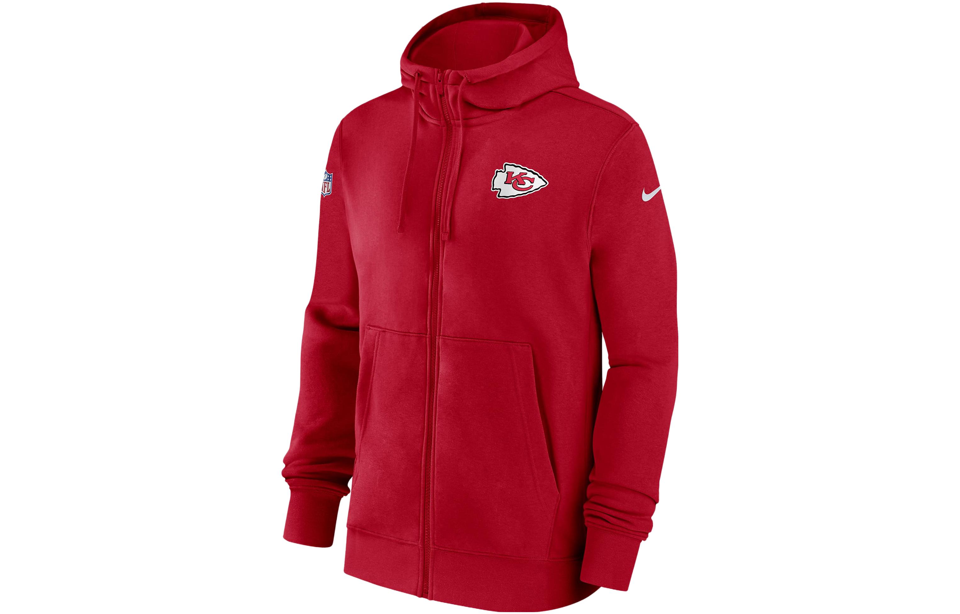 Nike NFL Full-Zip Hoodie Red Sweatshirt with Logo Print Design 00MR65N7G-XNN
