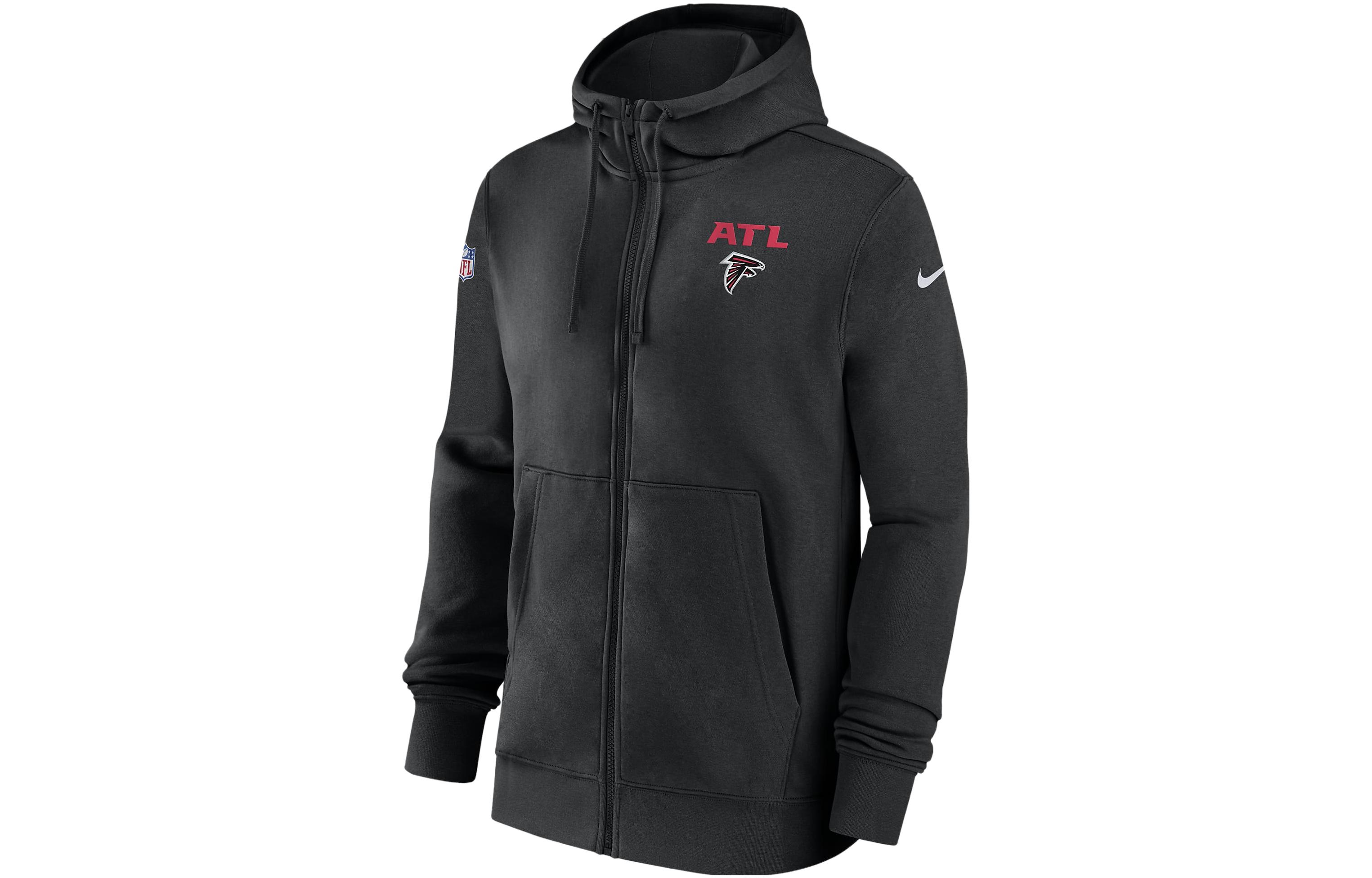 Nike NFL Full Zip Hoodie Black Letter Print Graphic Long Sleeve Jacket Hoodie 00MR00A96-XNN