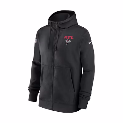Nike NFL Full Zip Hoodie Black Letter Print Graphic Long Sleeve Jacket Hoodie 00MR00A96-XNN