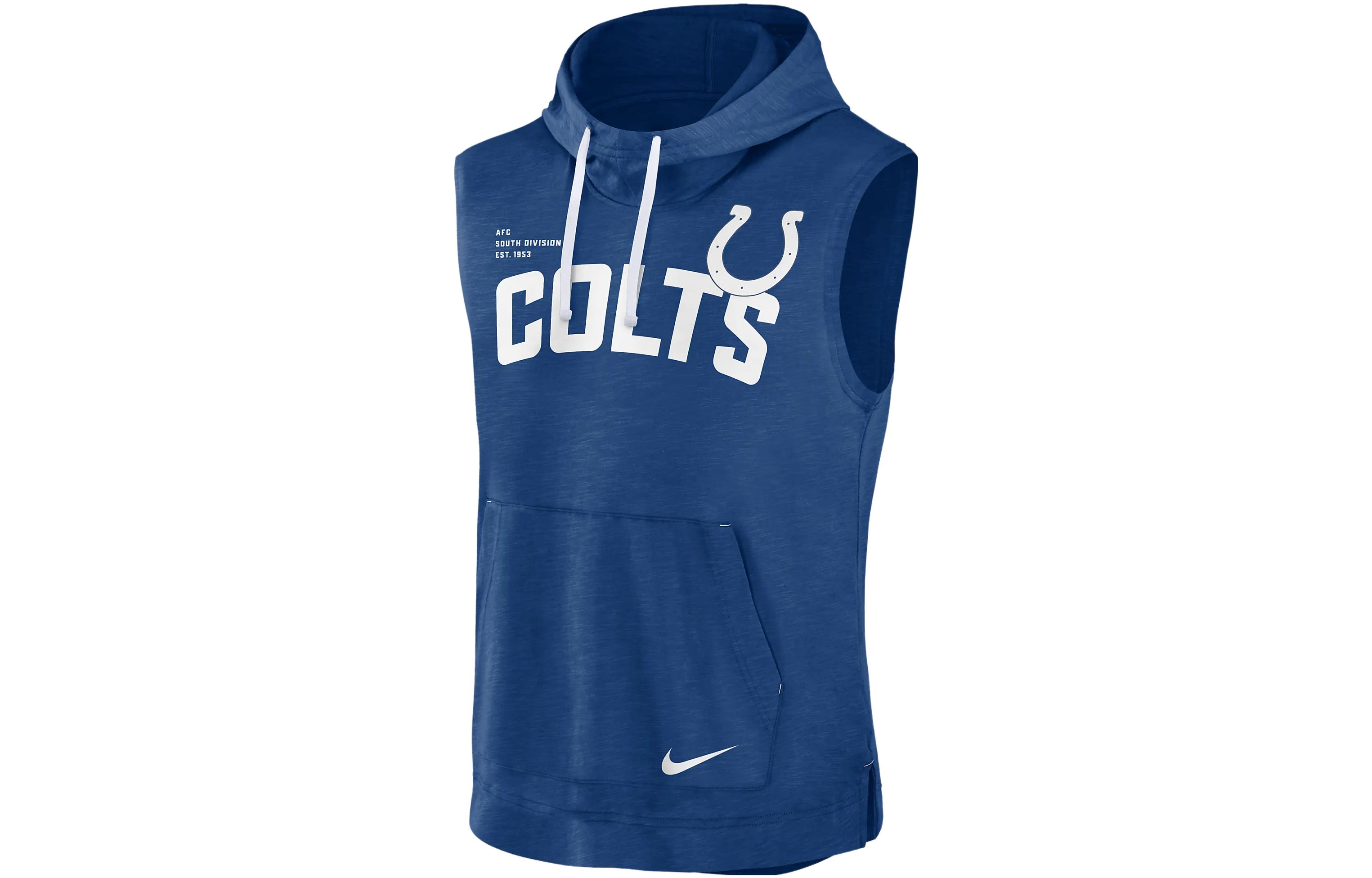 Nike NFL Indianapolis Colts Logo Print Hoodie Blue - Athletic Pullover 00BWEG7898-06Q