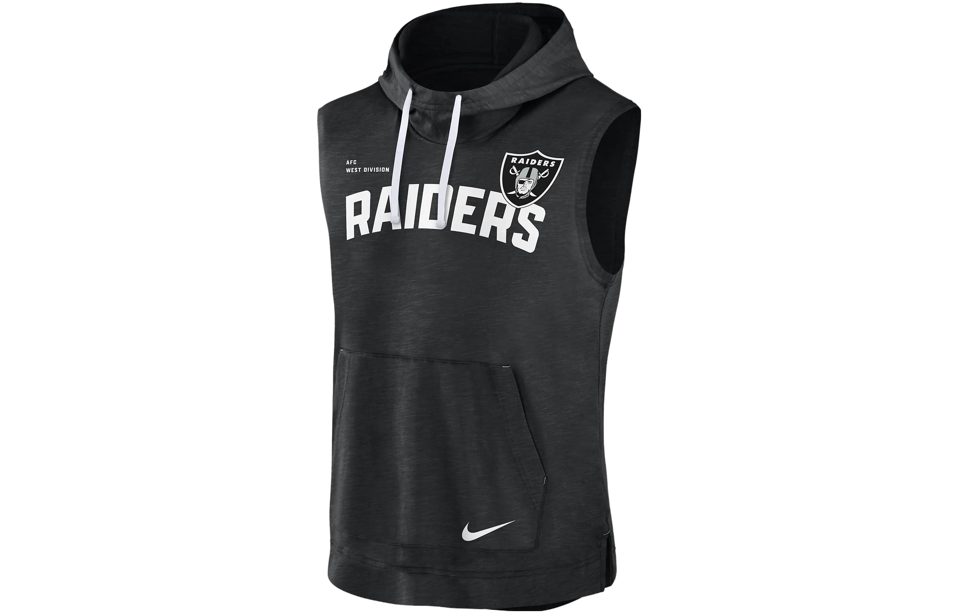 Nike NFL Las Vegas Raiders Logo Print Hoodie Black Mens Pullover 00BW11VC8D-06Q
