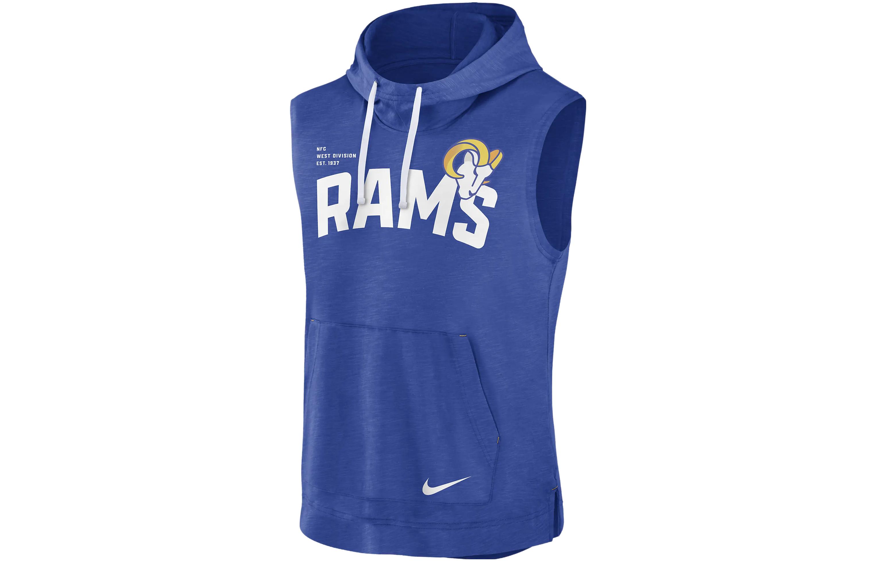 Nike NFL Los Angeles Rams Logo Blue Hoodie for Men with Drawstring 00BW01PP95-06Q