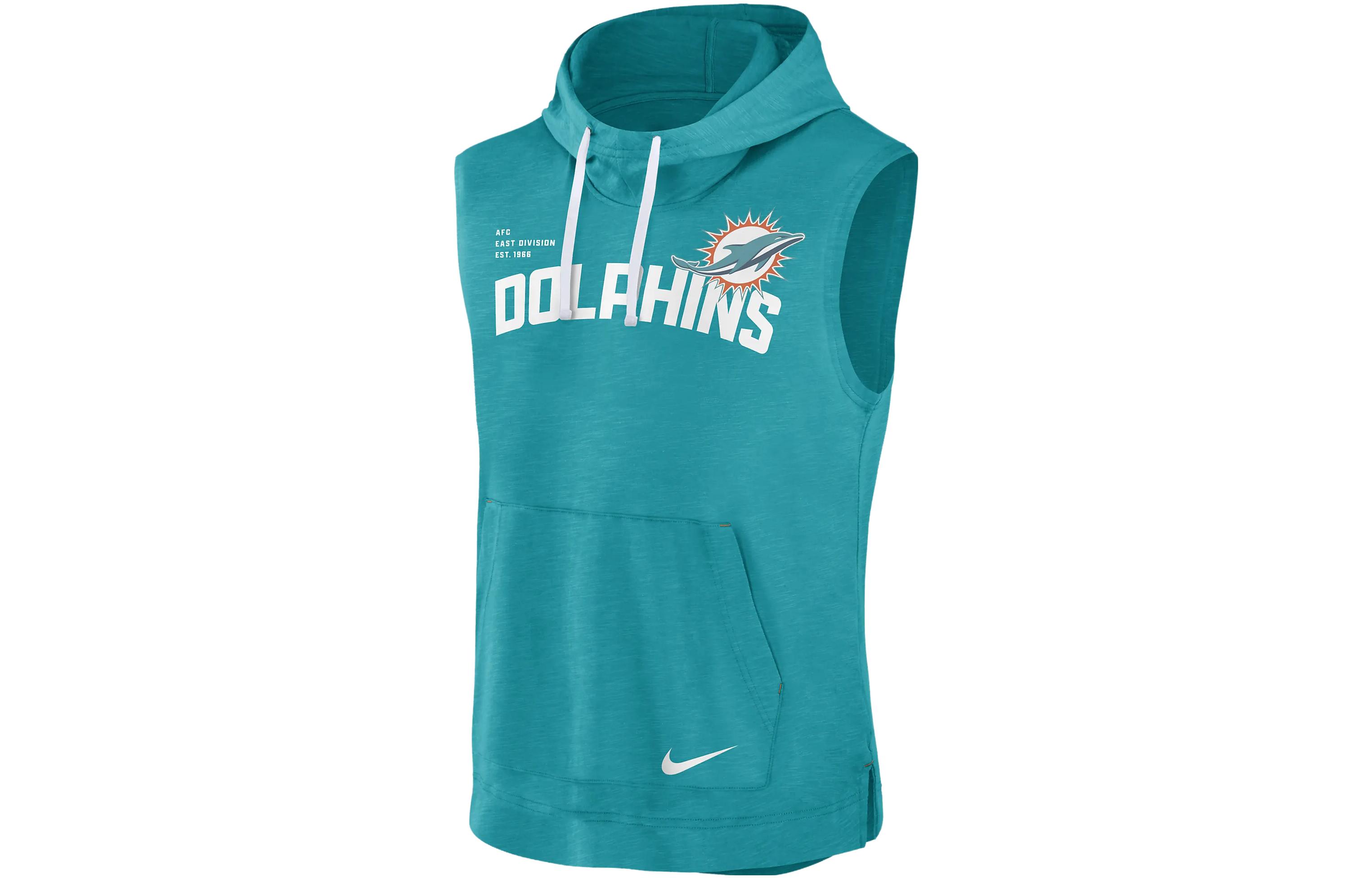 Nike NFL Miami Dolphins Logo Graphic Hoodie Teal Pullover 00BW11SG9P-06Q