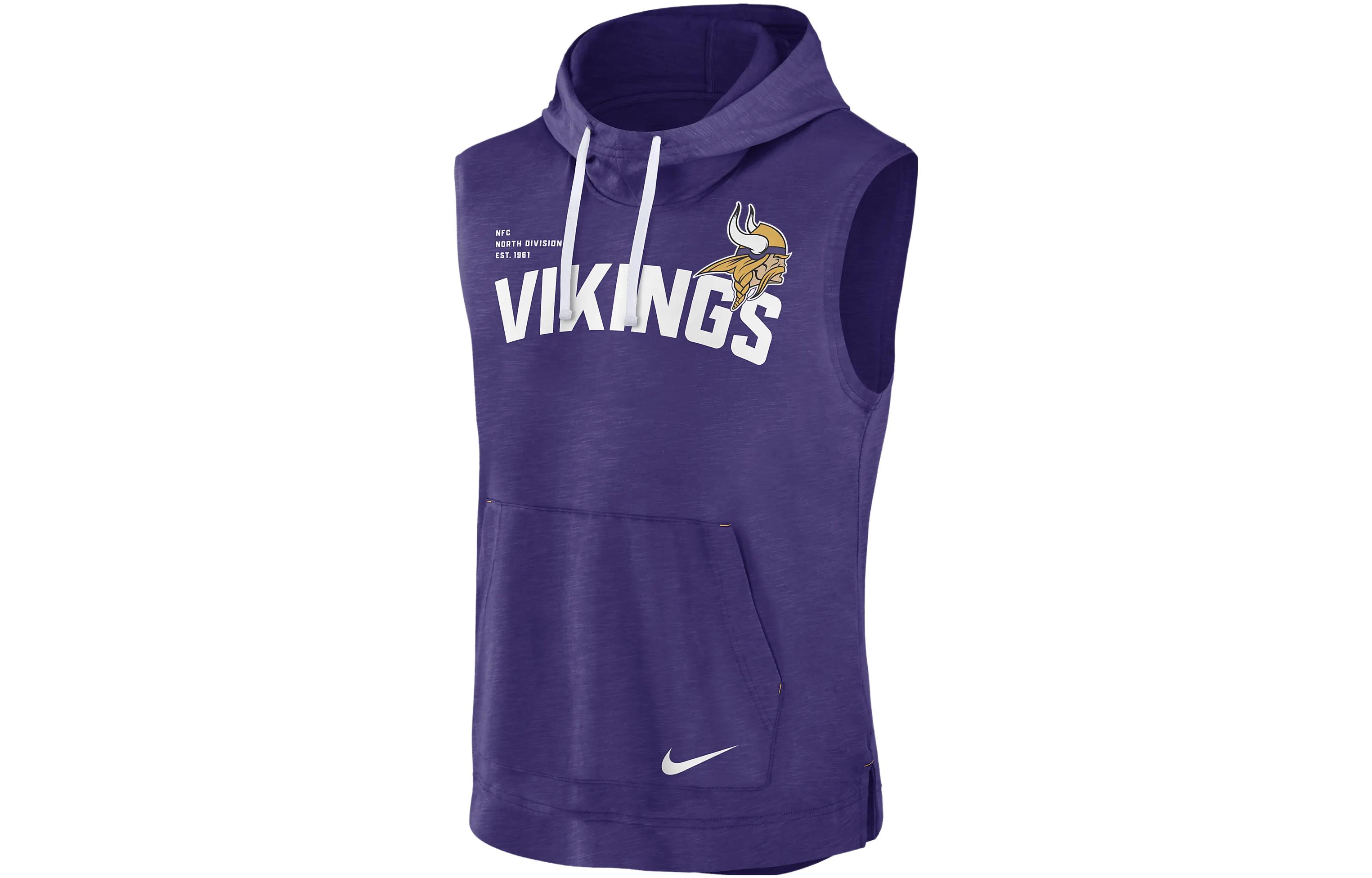 Nike NFL Minnesota Vikings Logo Purple Graphic Hoodie Short Sleeve - 00BW01PQ9M-06Q