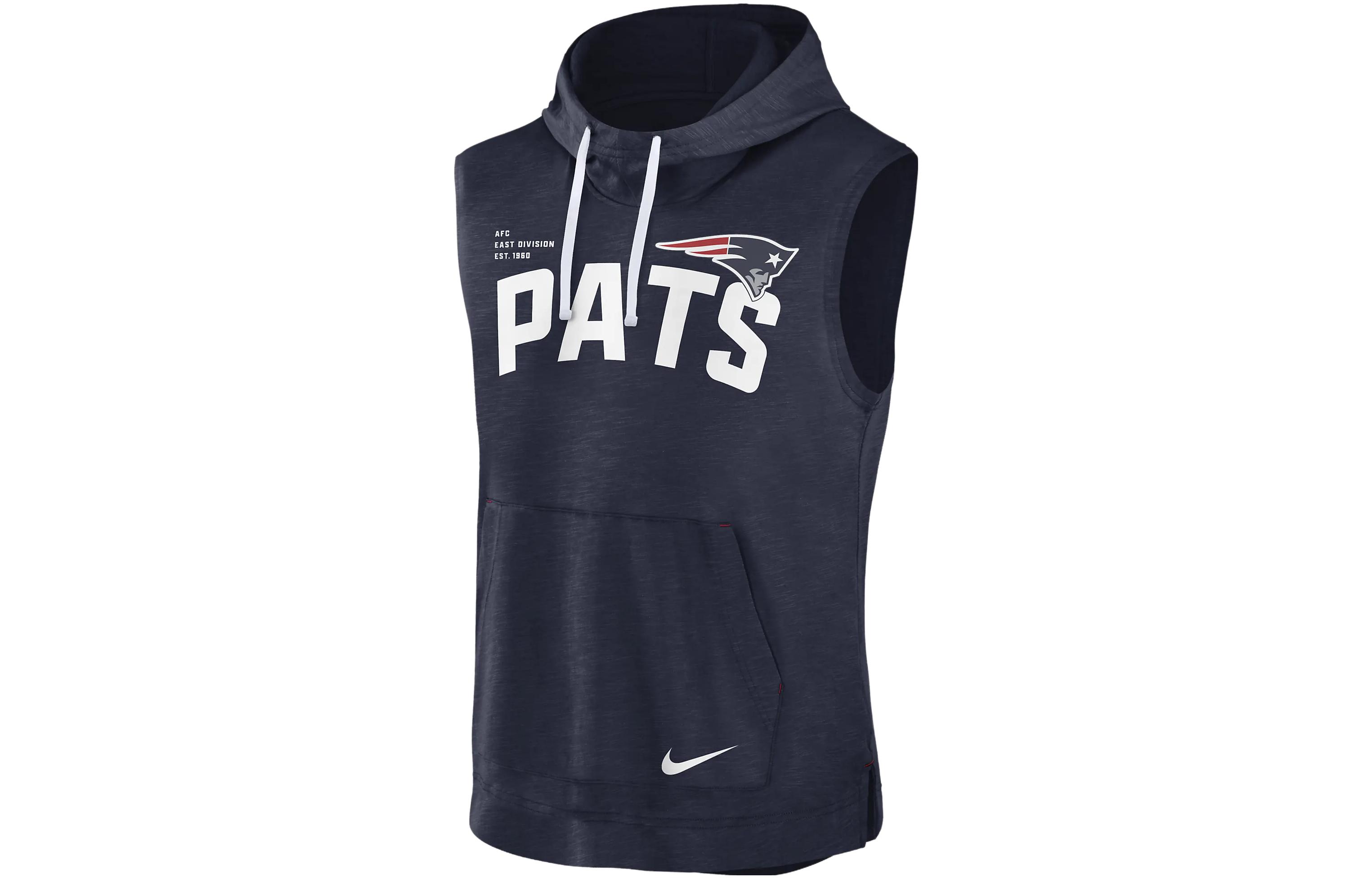 Nike NFL New England Patriots Logo Navy Heather Pullover Hoodie 00BW25K8K-06Q