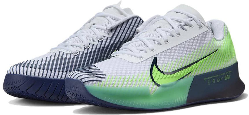 Nike NikeCourt Air Zoom Vapor 11 HC 'White Green Strike Navy' DR6966-103 Lookbook Nike NikeCourt Air Zoom Vapor 11 HC 'White Green Strike Navy' DR6966-103