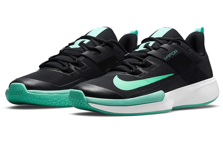 Lookbook Nike Vapor Lite HC 防滑減震 低筒運動網球鞋 黑綠
