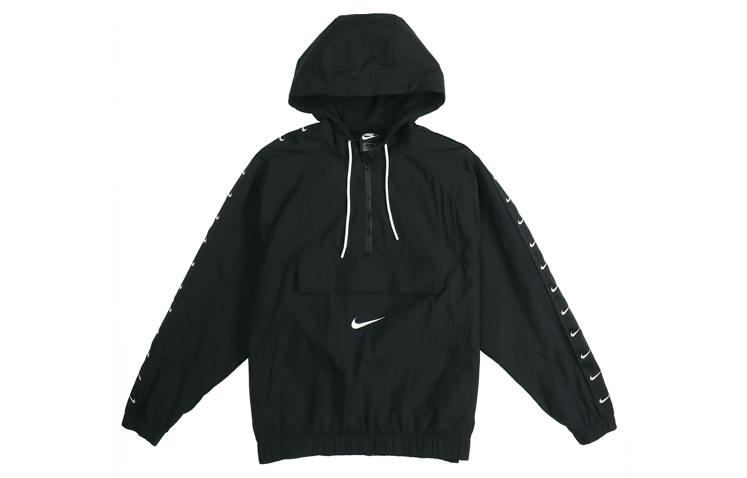nike men's half zip hoodie black