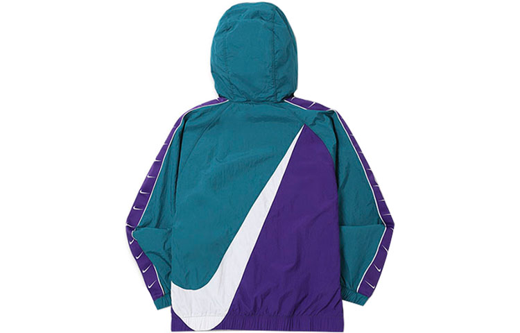 Order Nike NSW Big Swoosh Half-Zip Retro Jacket Blue Green - Vintage Style Hoodie CD0420-381