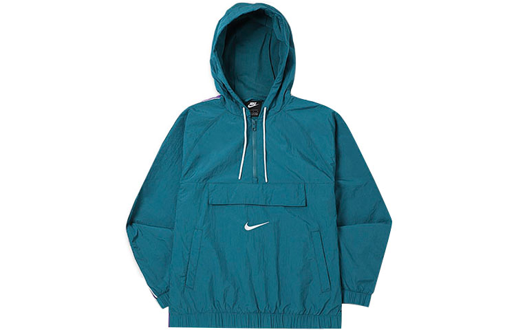 Lookbook Nike NSW Big Swoosh Half-Zip Retro Jacket Blue Green - Vintage Style Hoodie CD0420-381