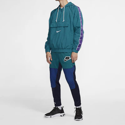 Nike NSW Big Swoosh Half-Zip Retro Jacket Blue Green - Vintage Style Hoodie CD0420-381 Shop Nike NSW Big Swoosh Half-Zip Retro Jacket Blue Green - Vintage Style Hoodie CD0420-381