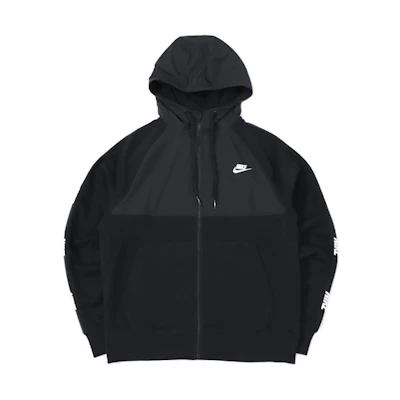 Nike NSW CE Hybrid Fleece Hoodie Full-Zip Jacket Black CJ4416-010