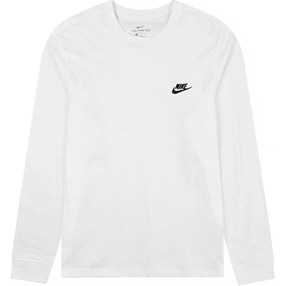 Nike NSW Club White Crewneck Pullover Sweatshirt Casual Sportswear AR5193-100