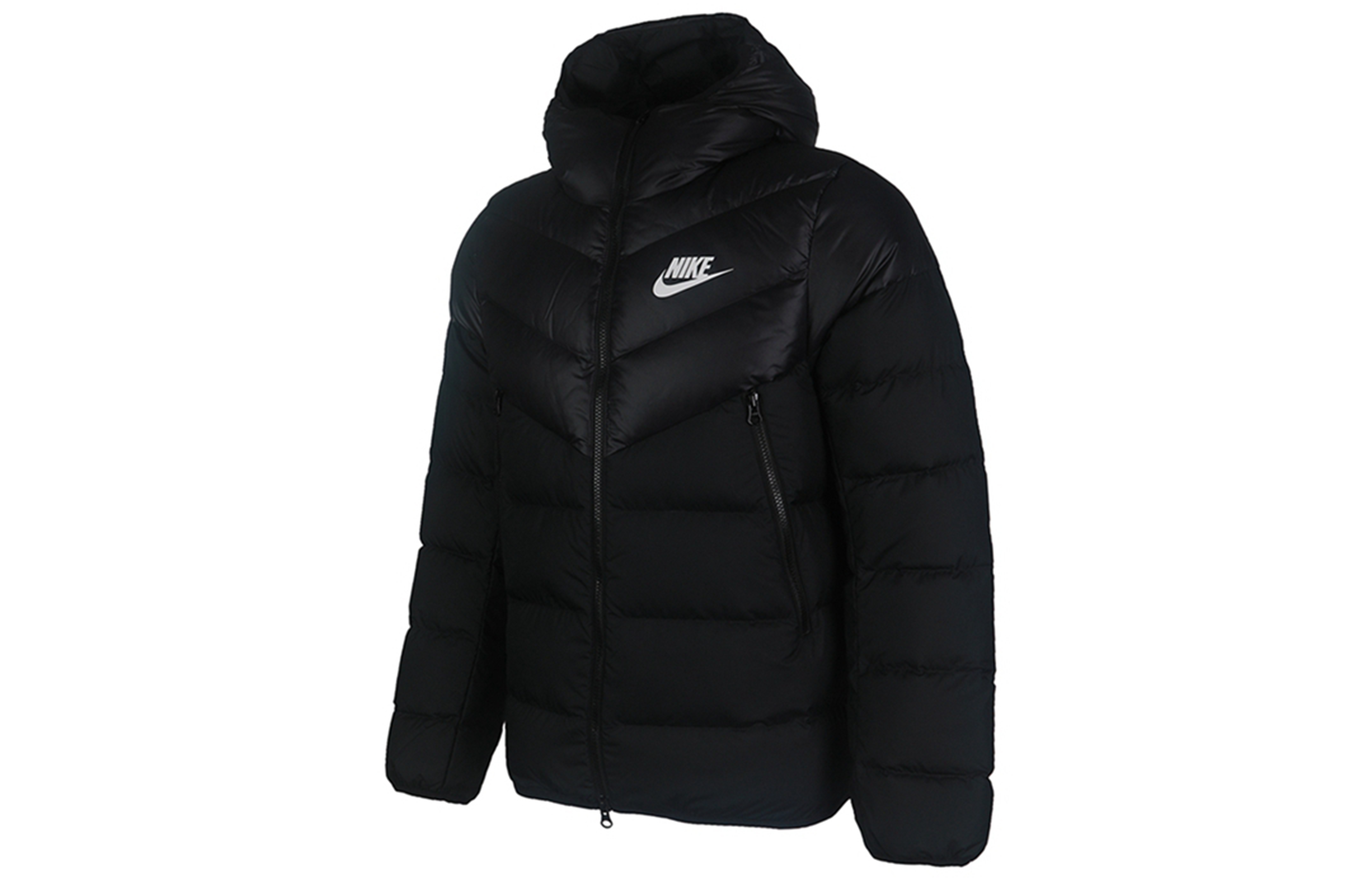 Shop Nike NSW Down-Filled Hooded Jacket, Winter Black Coat CU0226-010