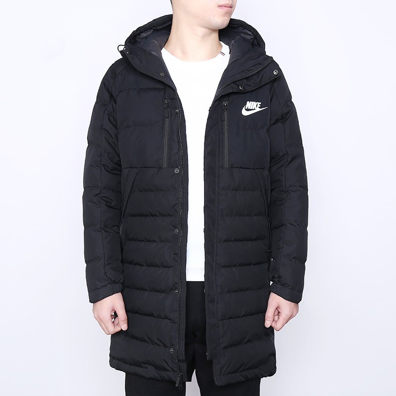 Shop Nike NSW Down Fill Mid-Length Hooded Jacket Winter Black AJ7949-010