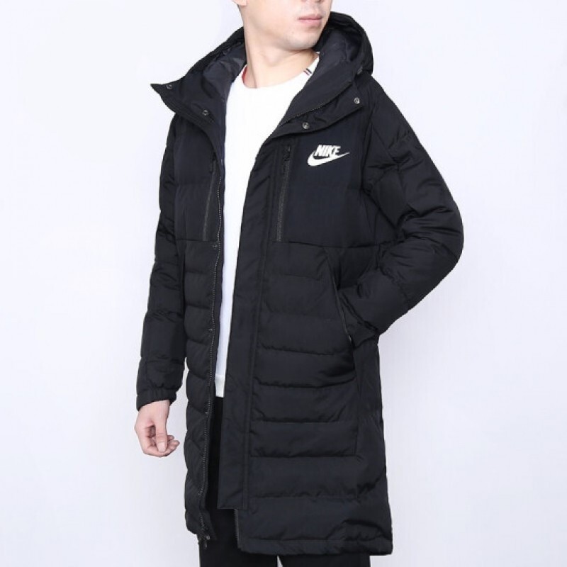 Details for Nike NSW Down Fill Mid-Length Hooded Jacket Winter Black AJ7949-010