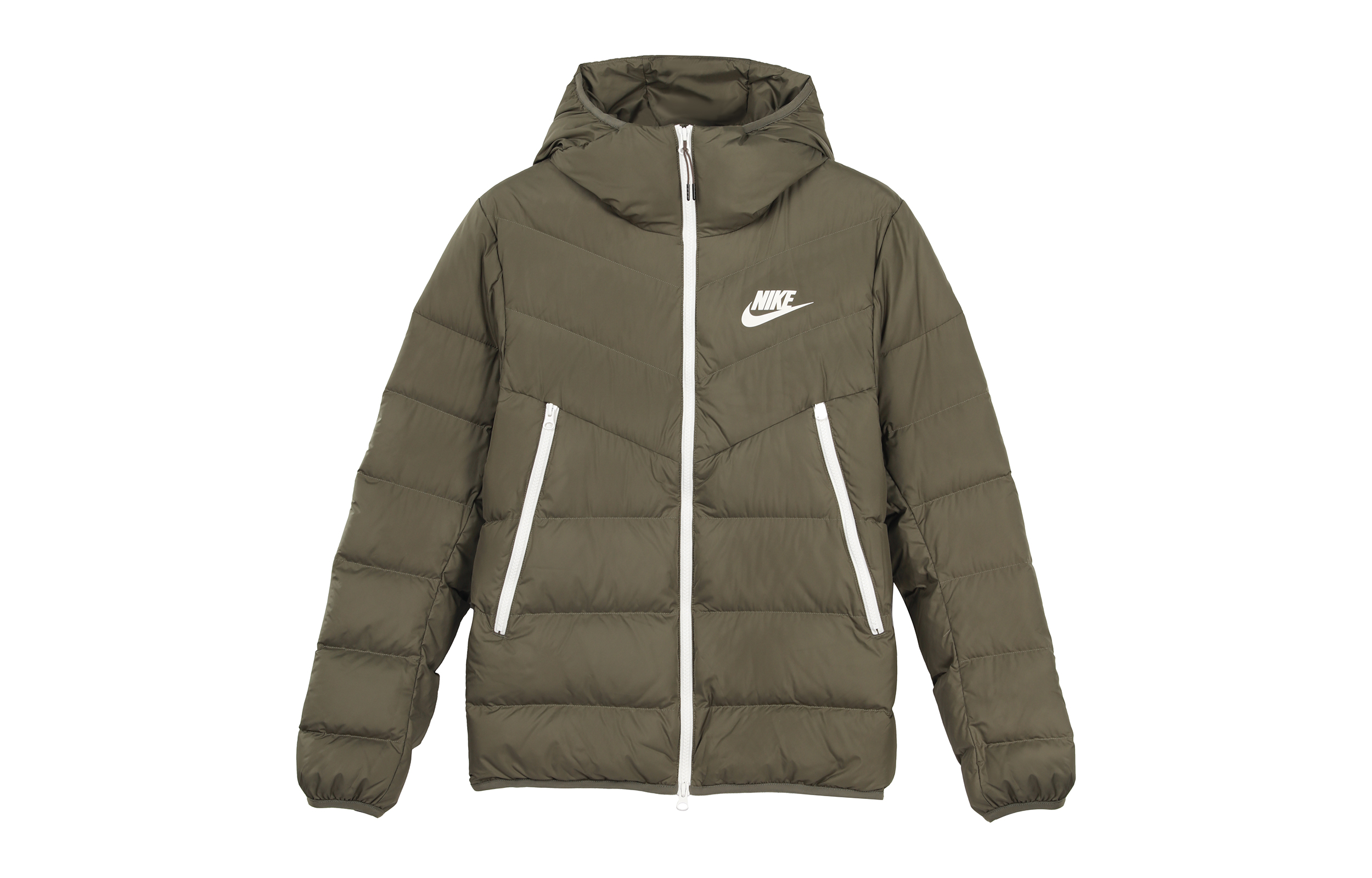 Nike NSW Down Fill Water-Resistant Winter Jacket Green Mens Hooded Puffer Coat CU0226-380