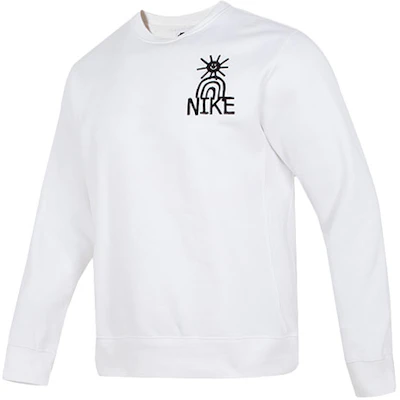 Nike NSW HBR-C BB Logo Crewneck Fleece Sweatshirt White DQ4073-100 Buy Nike NSW HBR-C BB Logo Crewneck Fleece Sweatshirt White DQ4073-100