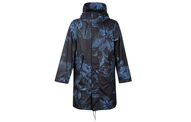 Nike NSW Parka AOP Mid-Length Hooded Jacket Blue/Black Printed Woven AR1599-010