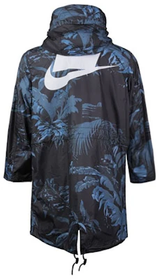 Nike NSW 連帽風衣外套 藍色/黑色印花 中長款外套 AR1599-010 Lookbook Nike NSW 連帽風衣外套 藍色/黑色印花 中長款外套 AR1599-010