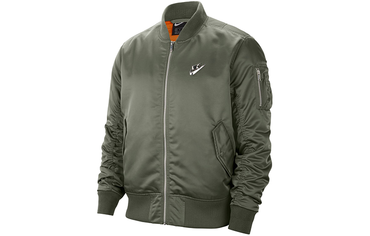 Nike NSW Punk 3D Logo Air Force Pilot Jacket Grey Green CZ1670-380