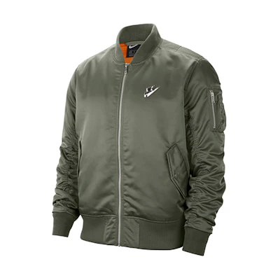 Nike NSW Punk 3D Logo Air Force Pilot Jacket Grey Green CZ1670-380