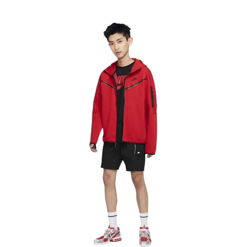Order Nike NSW Tech Fleece Zip Hoodie Jaket Merah - Hadiah Musim Semi CU4490-657