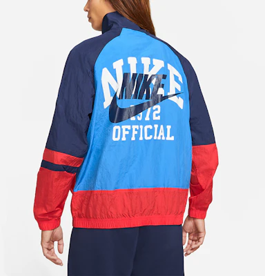 Nike NSW Trend Retro Colorblock Breathable Jacket Deep Sky Blue DD6171-435 Details for Nike NSW Trend Retro Colorblock Breathable Jacket Deep Sky Blue DD6171-435