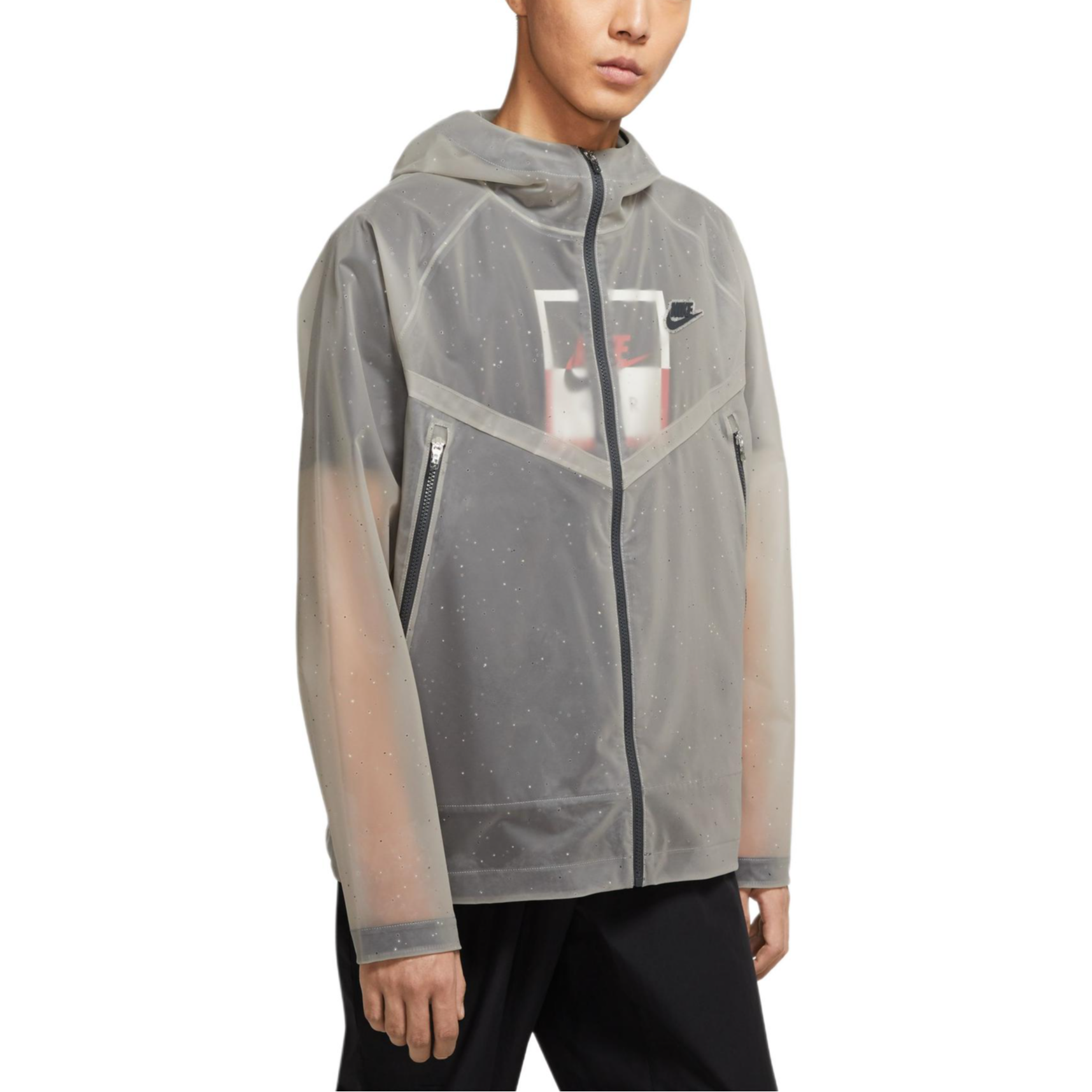 Nike NSW Windrunner  Hooded Printed Casual Jacket Coal Black/Black. DA0394-060