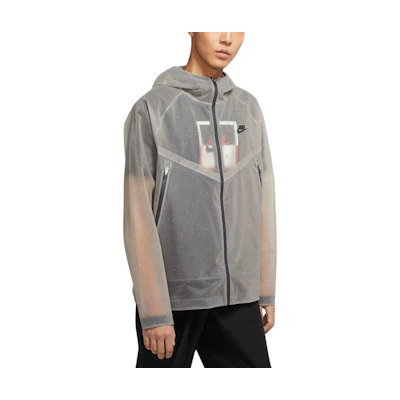 Nike NSW Windrunner Hooded Printed Casual Jacket Coal Black/Black. DA0394-060