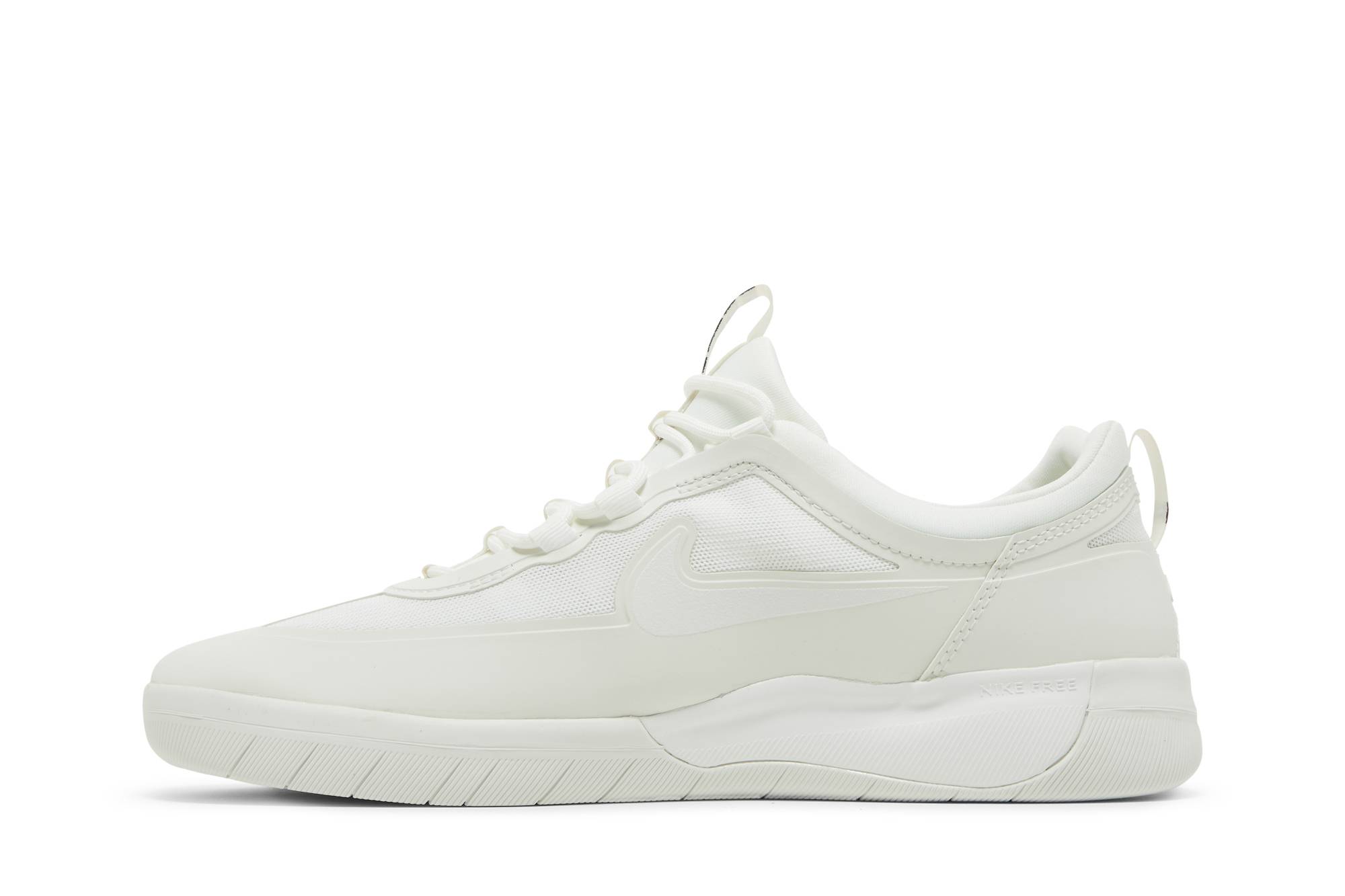 Lookbook Nike Nyjah Free 2 SB 'Triple White' Lelaki Kasut Sukan Putih BV2078-109