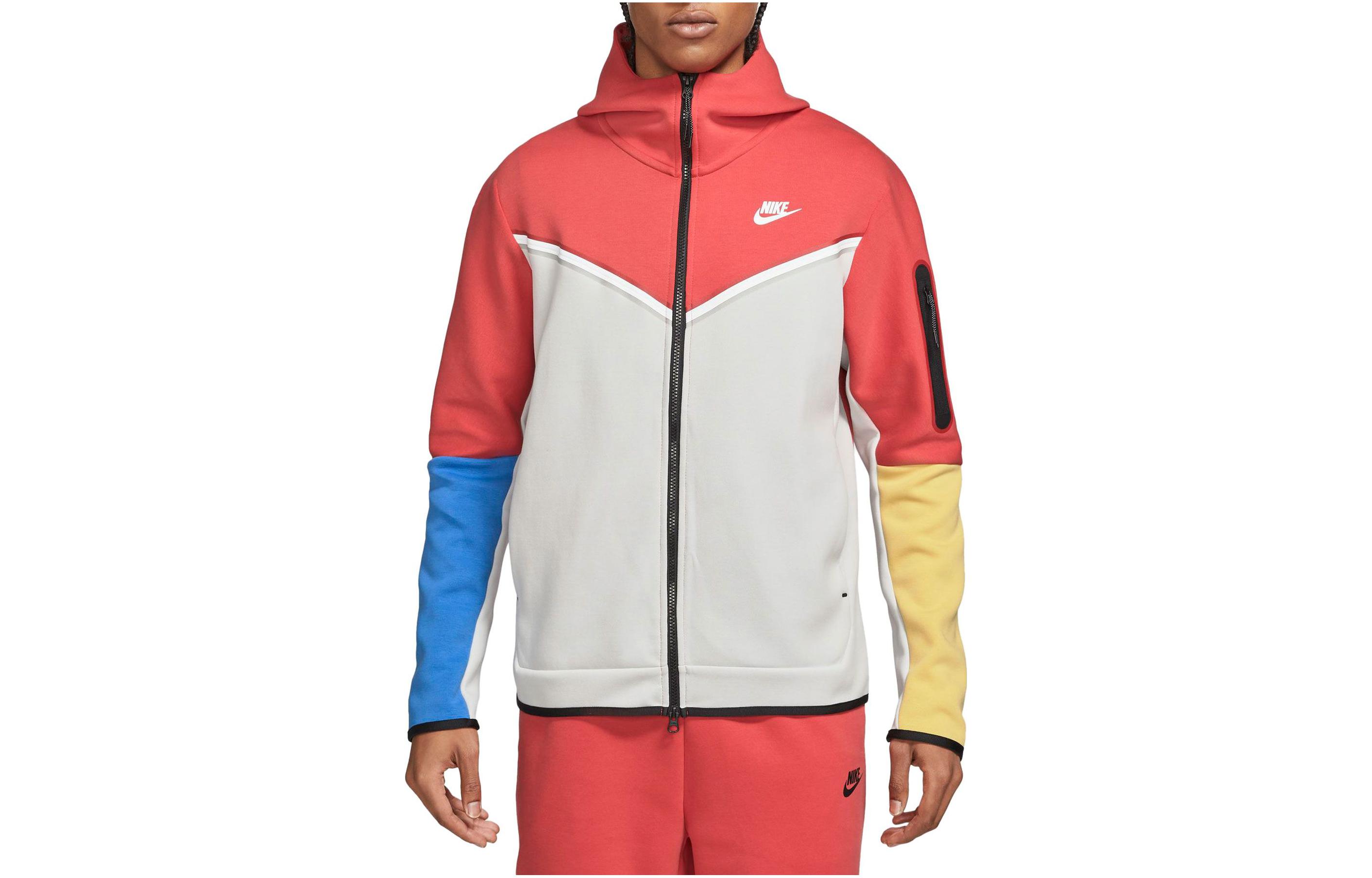 Nike Orange Colorblock Logo Zip-Up Hoodie Jacket CU4489-605
