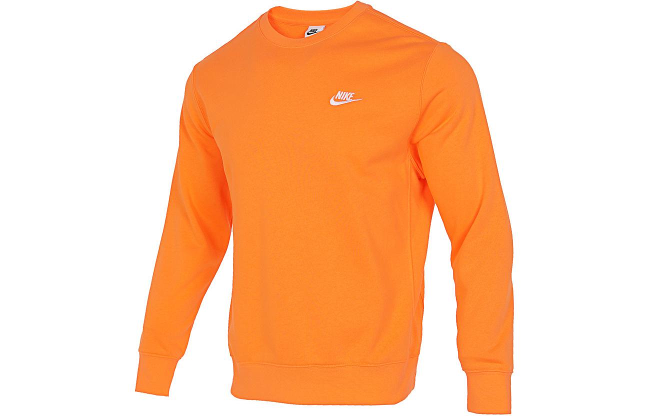 Nike Orange Embroidered Logo Crewneck Knit Pullover Sweatshirt BV2667-885