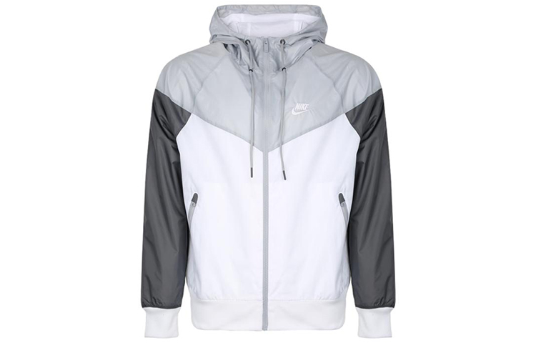 Nike Outdoor Windbreaker Jacket in Grey and White Colorblock Design AR2192-100